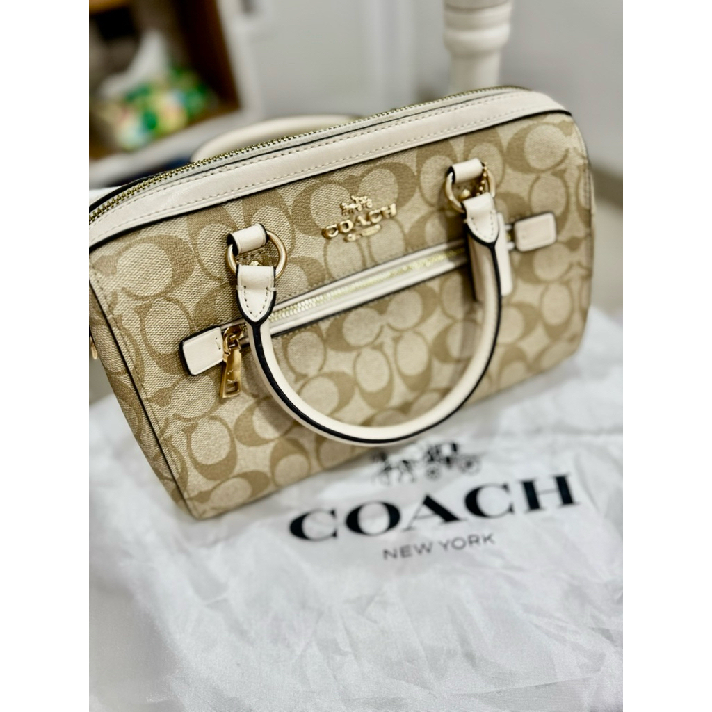 Tas Coach F83607 Rowan satchel sign light khaki/chalk ORI-SECOND