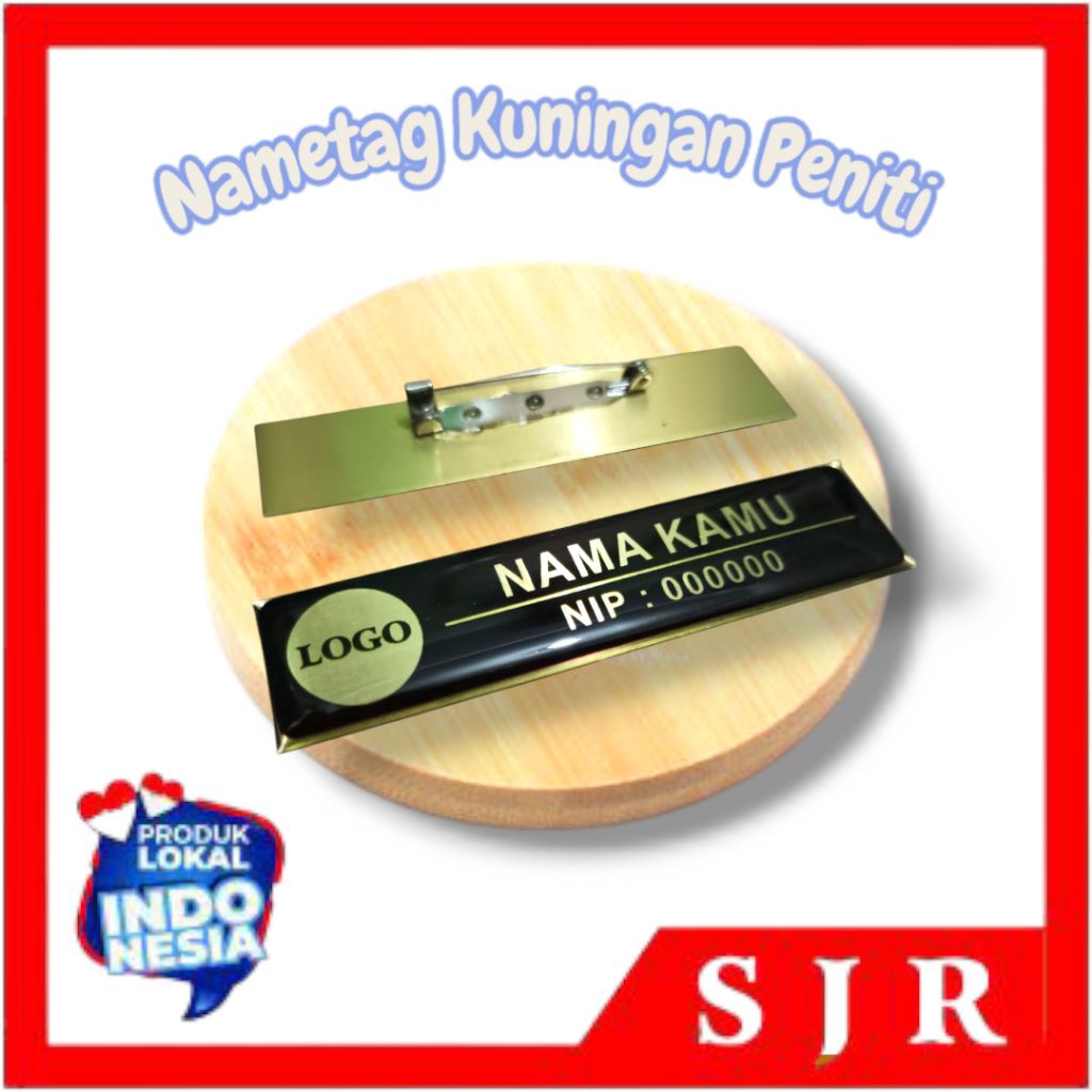 

Nametag / Papan Nama Dada / Name Tag / Nama Dada Kuningan Peniti Magnet