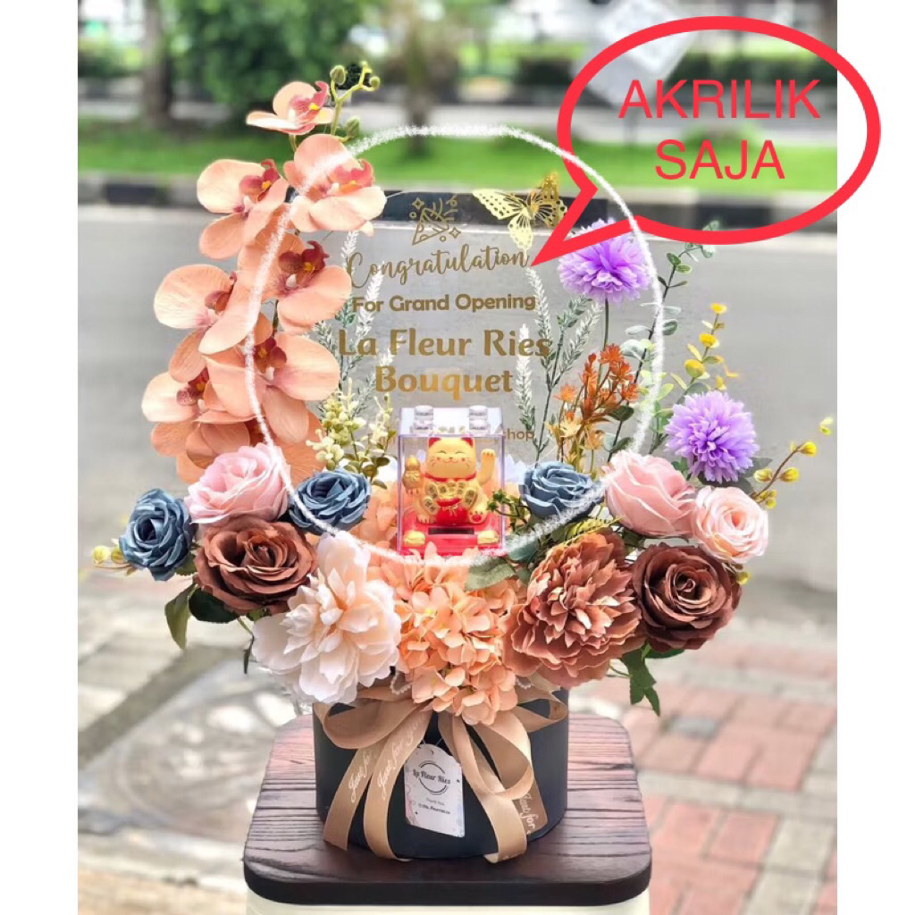 

Tambahan Akrilik Bulat Buket/ Bloom Box+ Stiker 12cm, 15cm, 20cm