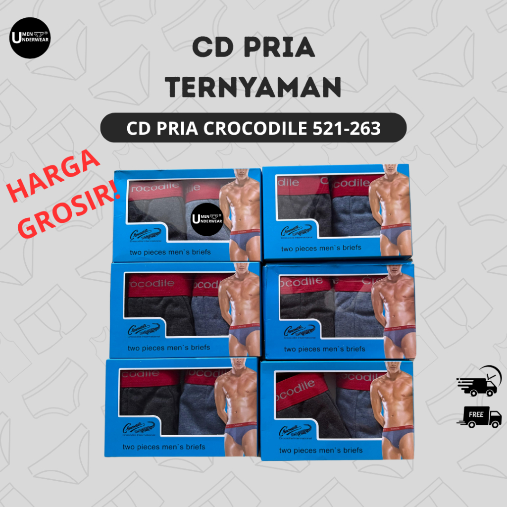 (GROSIR 12 PCS) CD PRIA CROCODILE 521-263 BY UMEN UNDERWEAR