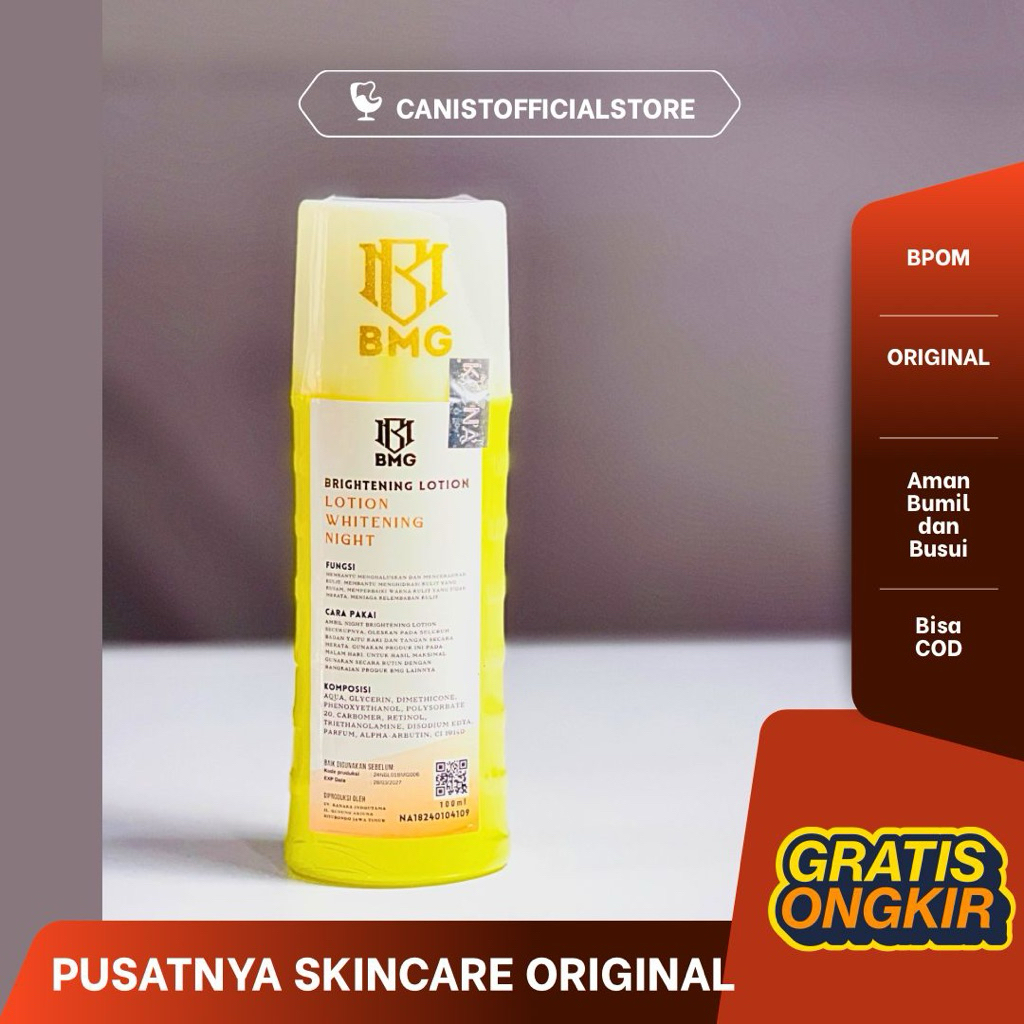 [ BMG PABRIK ] READY BMG LOTION DOSTING BPOM PEMUTIH ECER LOTION MALAM ISI 100ML