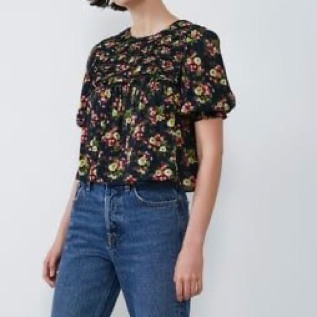 ZARA Flower Puffy Shirt - Blouse Atasan Wanita (new with tag)