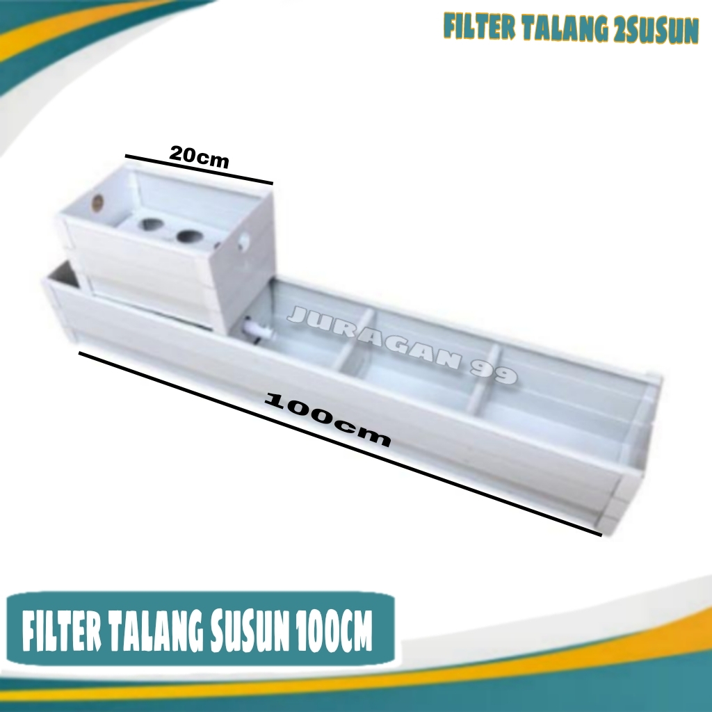 filter aquarium 100cm 2susun/filter talang 60cm/filter talang aquarium