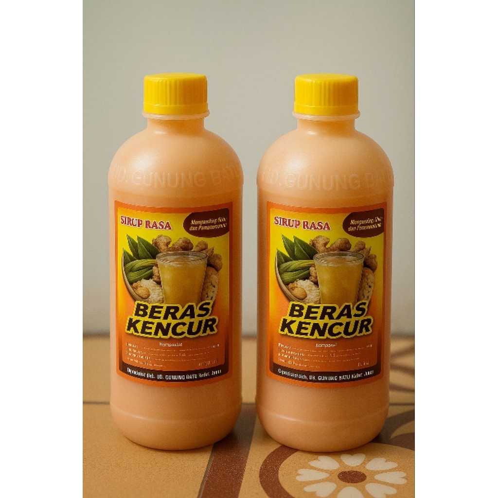 SIRUP RASA BERAS KENCUR 1 Liter - Minuman Tradisional Sehat Segar Untuk Campuran Jamu – Herbal Rempa