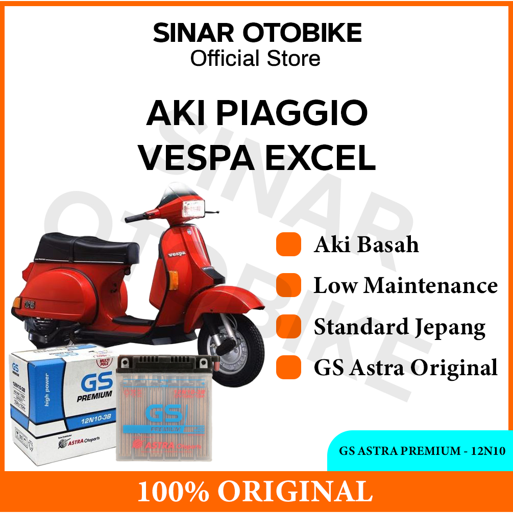 AKI VESPA EXCEL GS ASTRA (Tanpa Air Zuur) - 12N10