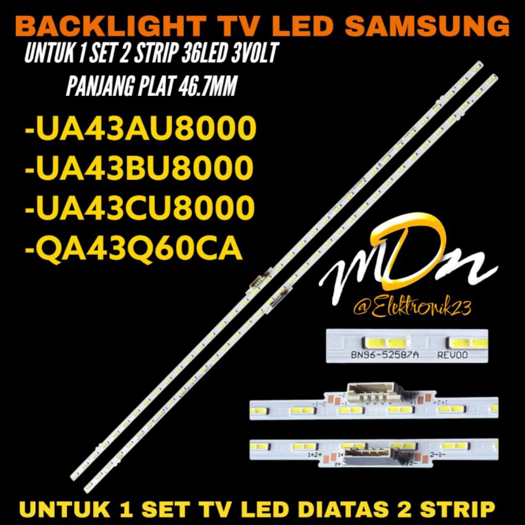 BACKLIGHT TV LED SAMSUNG 43 INCH UA-43AU8000- UA-43BU8000- UA-43CU8000- QA-43Q60CU BACKLIGHT TV 43 I
