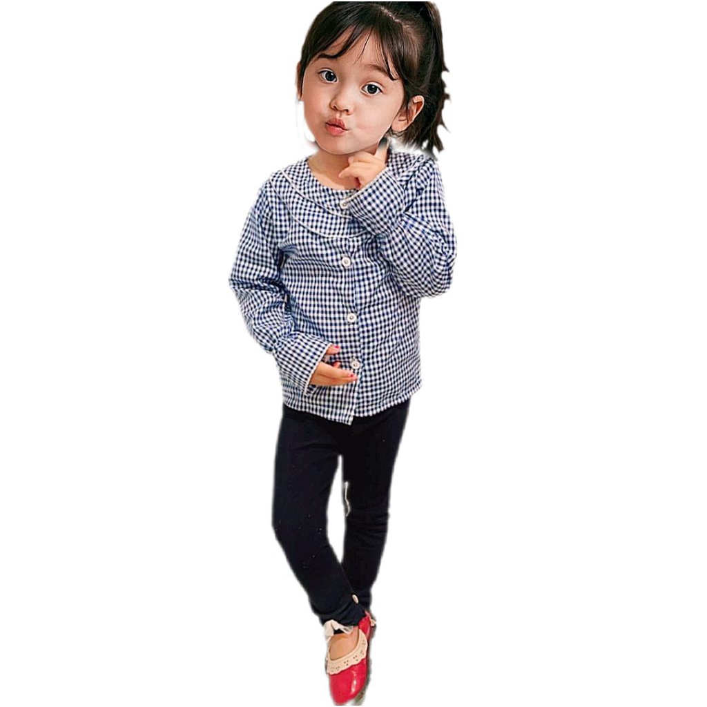 KEMEJA ANAK PEREMPUAN BAJU BLOUSE KOTAK 2-12 TAHUN