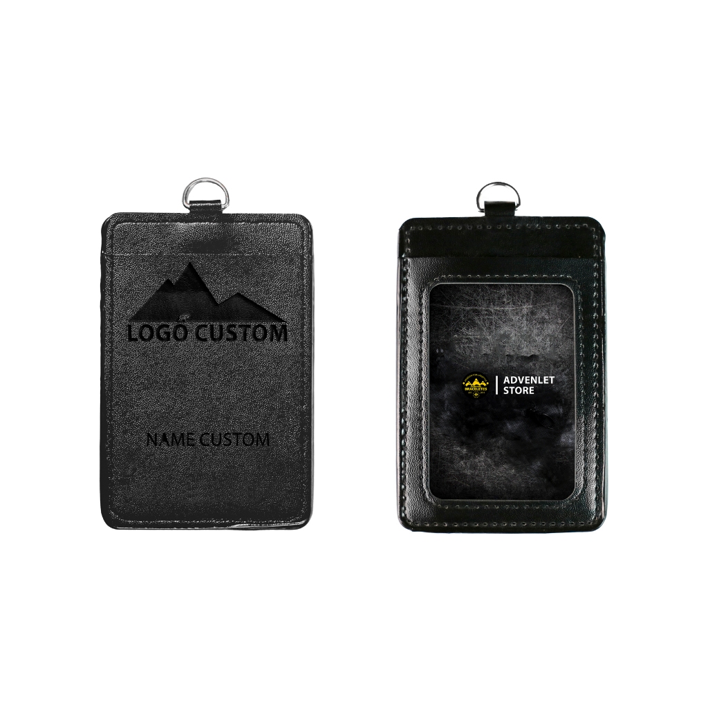 

ID Card Holder Nametag Kulit Sintetis Custom Grafir Desain Request Logo Perusahaan Komunitas Kantor
