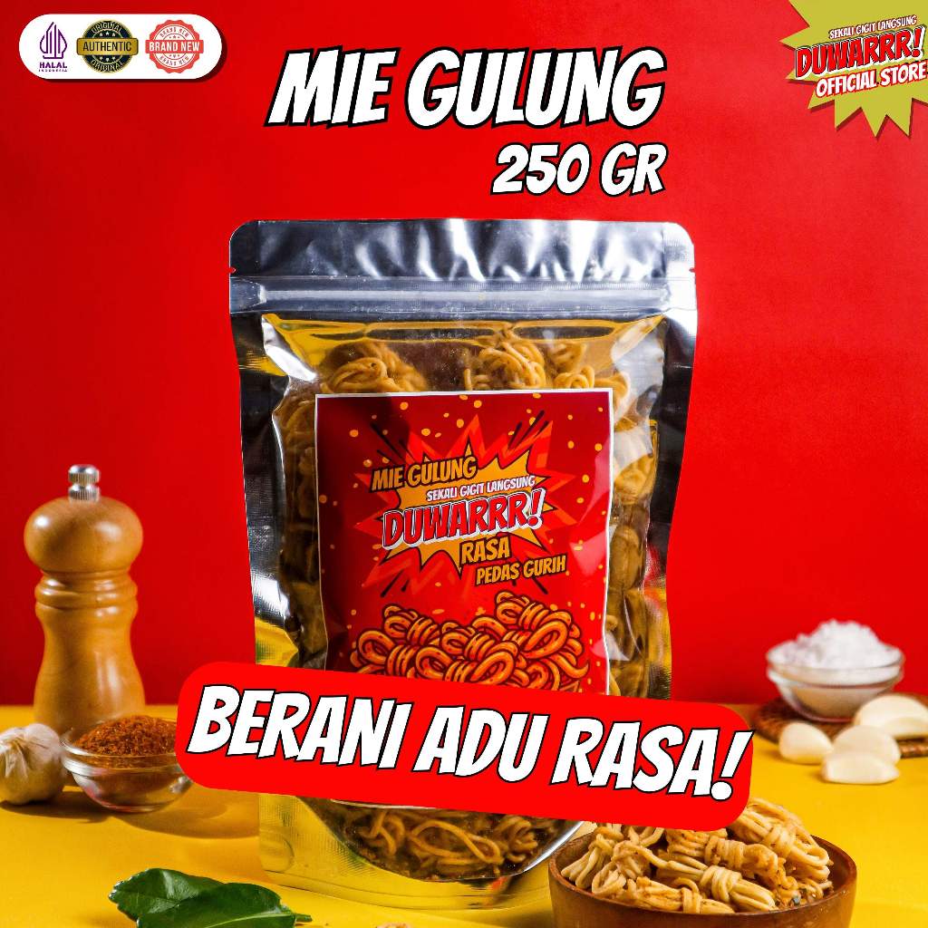 

DUWARRR! Mie Gulung 250gr – Rasa Nendang Buat Sendirian Ngemil Sampai DUWARRR!