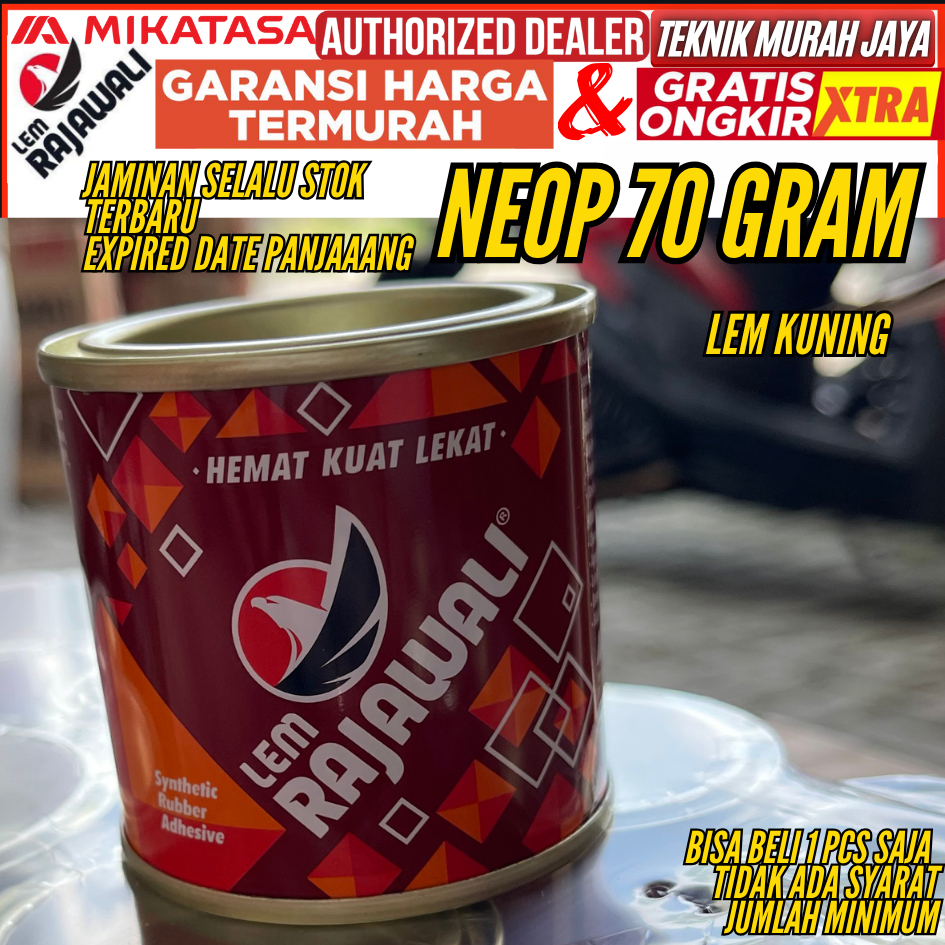LEM RAJAWALI LEM NEOPRENE 70 Gram Lem Kuning Serbaguna Kayu Kulit Karet Plastik HPL ASLI MIKATASA