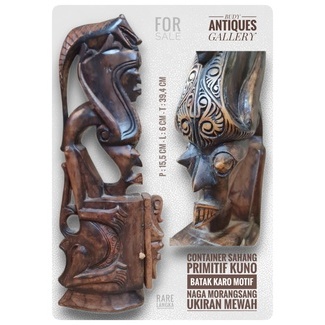 Sahang Primitif Kuno Batak Karo Motif Naga Morangsang Ukiran Mewah