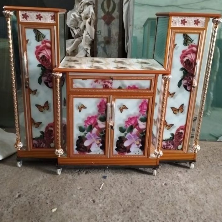 PO BUFET/ MEJA TV ALUMUNIUM, BEBAS CUSTOM WARNA TIANG