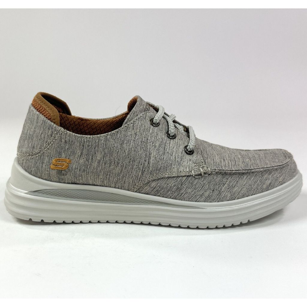 DISKON 70% sepatu Pria Cowok Skechers Proven Ralenzo Mens 8 Taupe Comfort Walking Shoes Sneakers 204