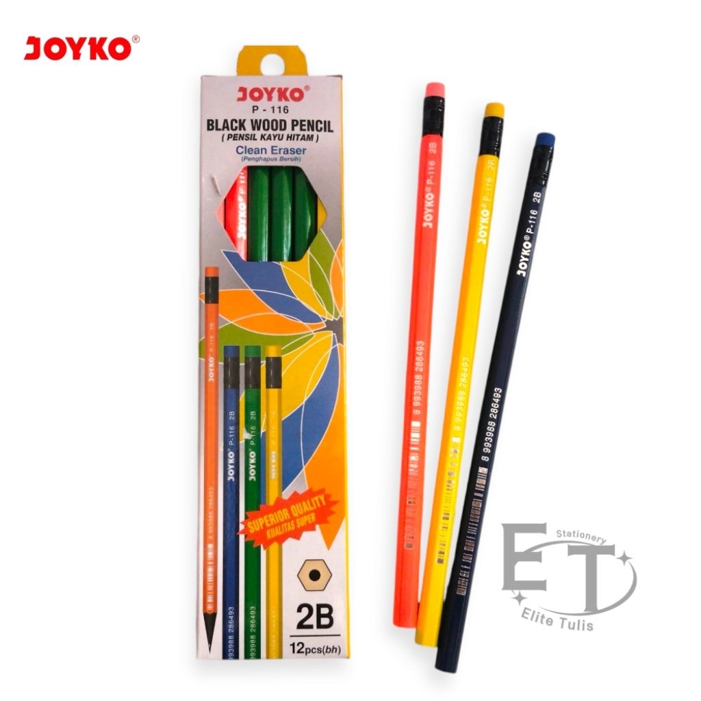 

SELUSIN (12 PCS) PENSIL KAYU HITAM 2B P-116 /Pensil Kayu Hitam 2B P-116 / BLACK WOOD PENCIL