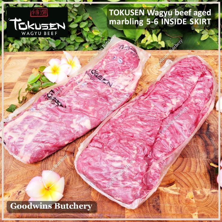

Beef INSIDE SKIRT aged CHILLED wagyu Tokusen marbling MBS-5