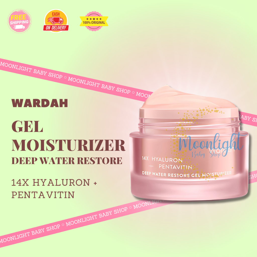 Wardah 14X Hyaluron + Pentavitin Deep Water Restore Gel Moisturizer | Pelembab Wajah