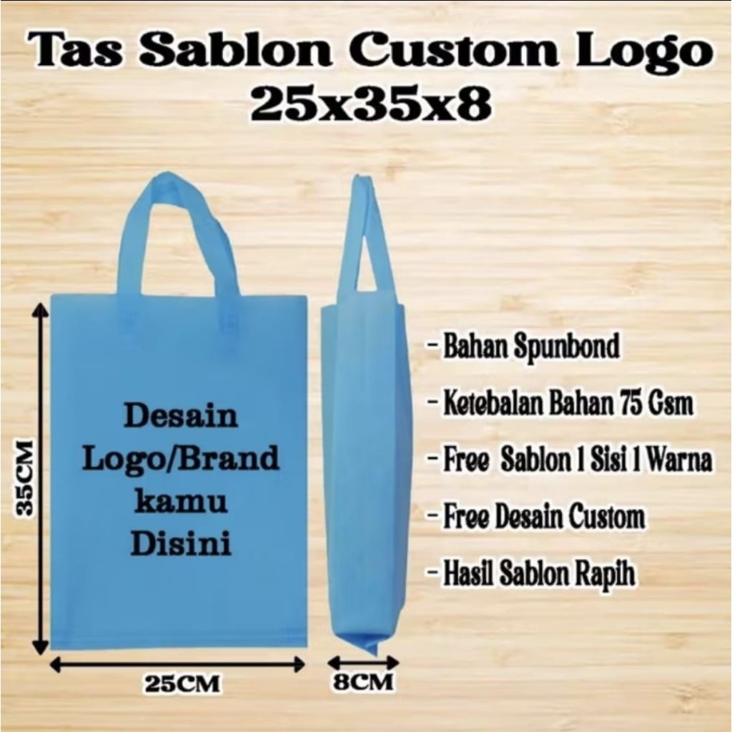 

Tas Spunbond 25x35x8 Sablon Custom Logo/Brand/Tulisan