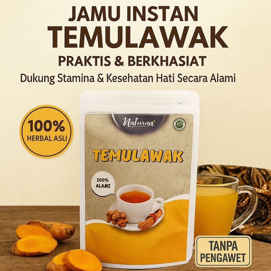 

Jamu Temulawak Instan Naturna serbuk 205gr herbal tradisional tanpa pengawet segar sehat alami