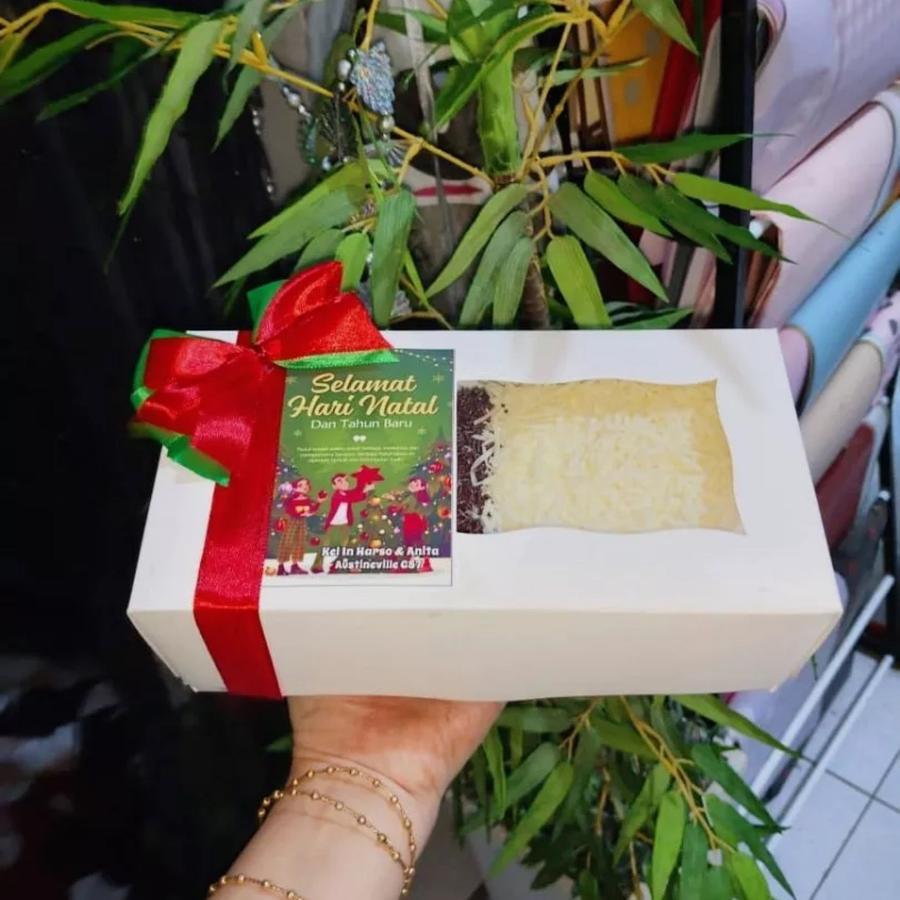 Dus Kotak Panjang Polos Putih + Jendela Transparan Isi 1 Pcs Box Kotak Kue Brownies Roti Bolu