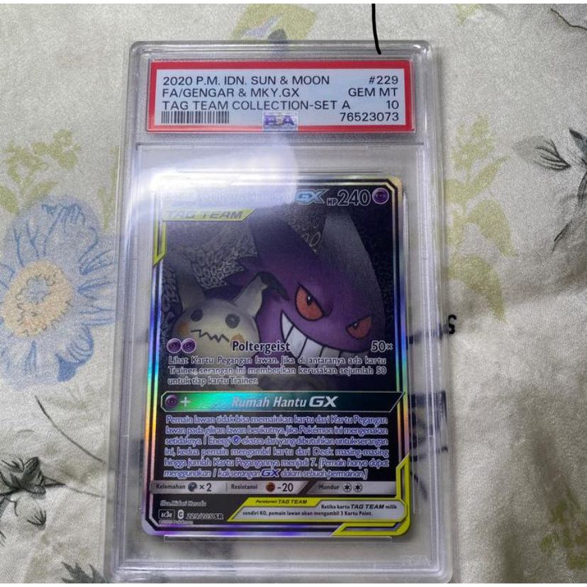 Kartu Pokemon ID Indonesia SM AC3a Gengar & Mimikyu GX SR AA PSA 10