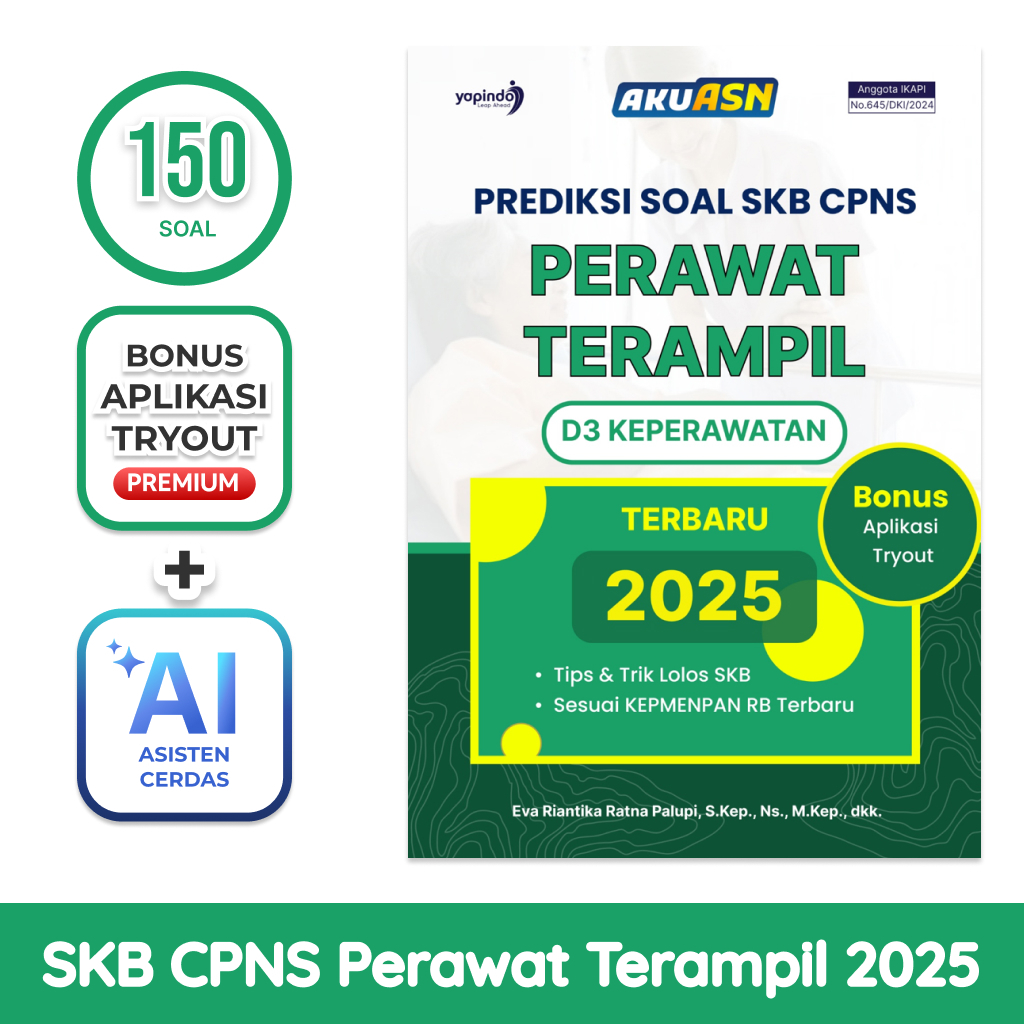 AKUASN Buku Prediksi Soal SKB CPNS Perawat Terampil (D3 Keperawatan) 2025