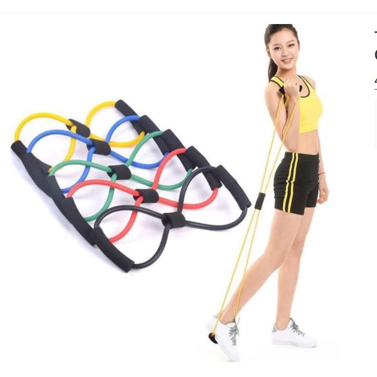 Tali Elastis Yoga Alat Olah Raga Elastic Band Fitness Gym Tali Karet Pilates Stretch Rope