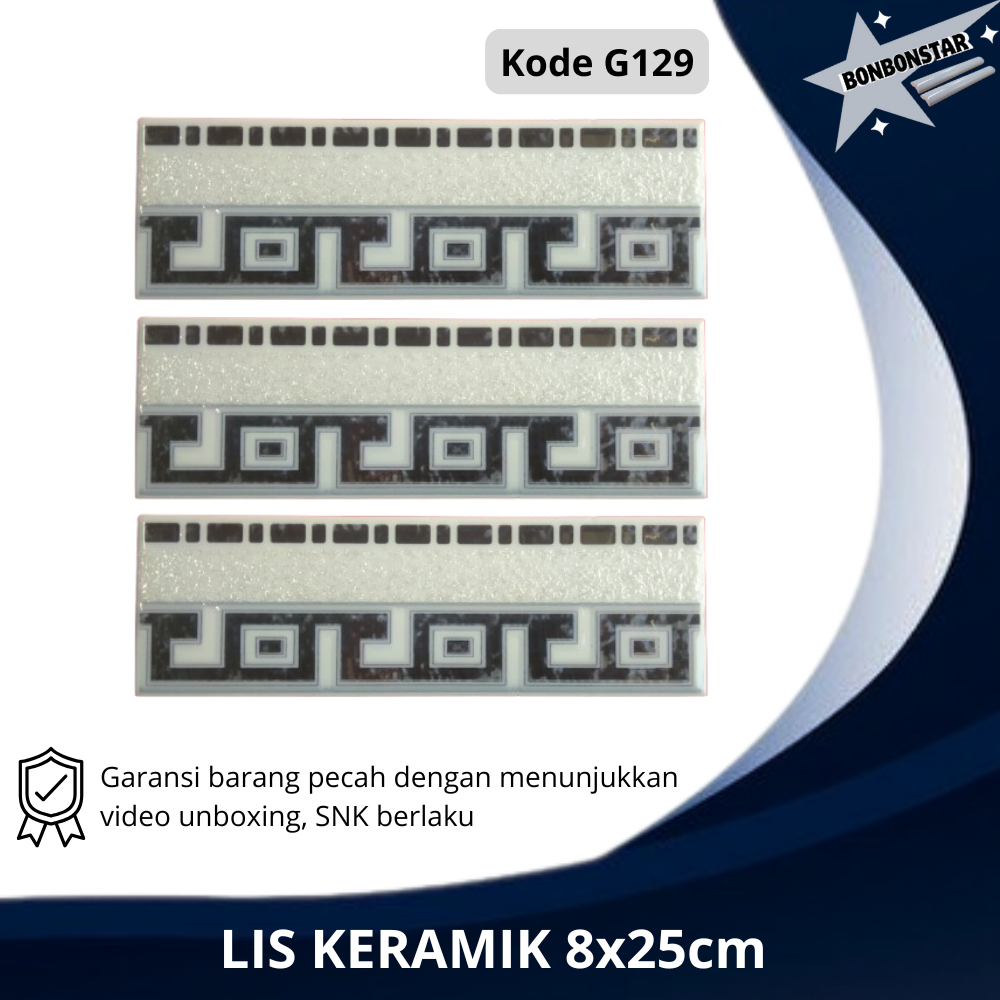 Lis Keramik Dinding Timbul Tempel Ukuran 25 cm - Lis Tempel Dinding Ruang Tamu - Lis Keramik Estetik