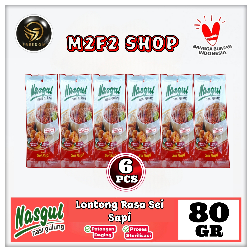 

Nasgul Nasi Gulung Rasa Sei Sapi | Lontong - 80 gr (Kemasan 6 Pcs)