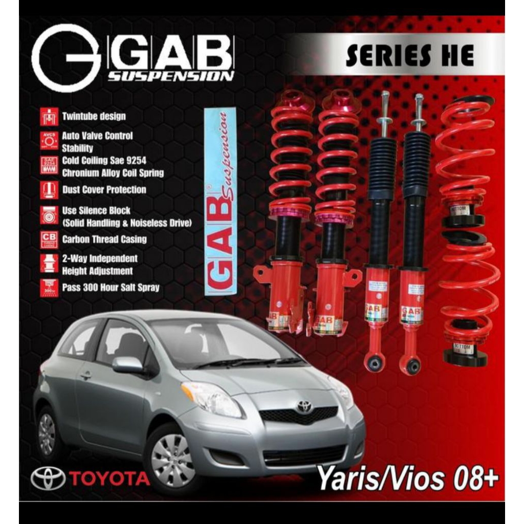 SHOCKBREAKER SUSPENSI YARIS VIOS 2008+ COILOVER GAB HE ORIGINAL