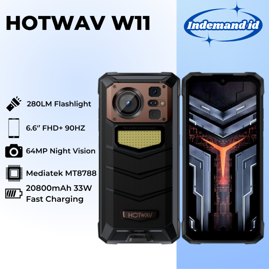 Hotwav W11 4G Android 13 Rugged Phone 12GB 256GB 6.6 "FHD 64MP 20800mAh