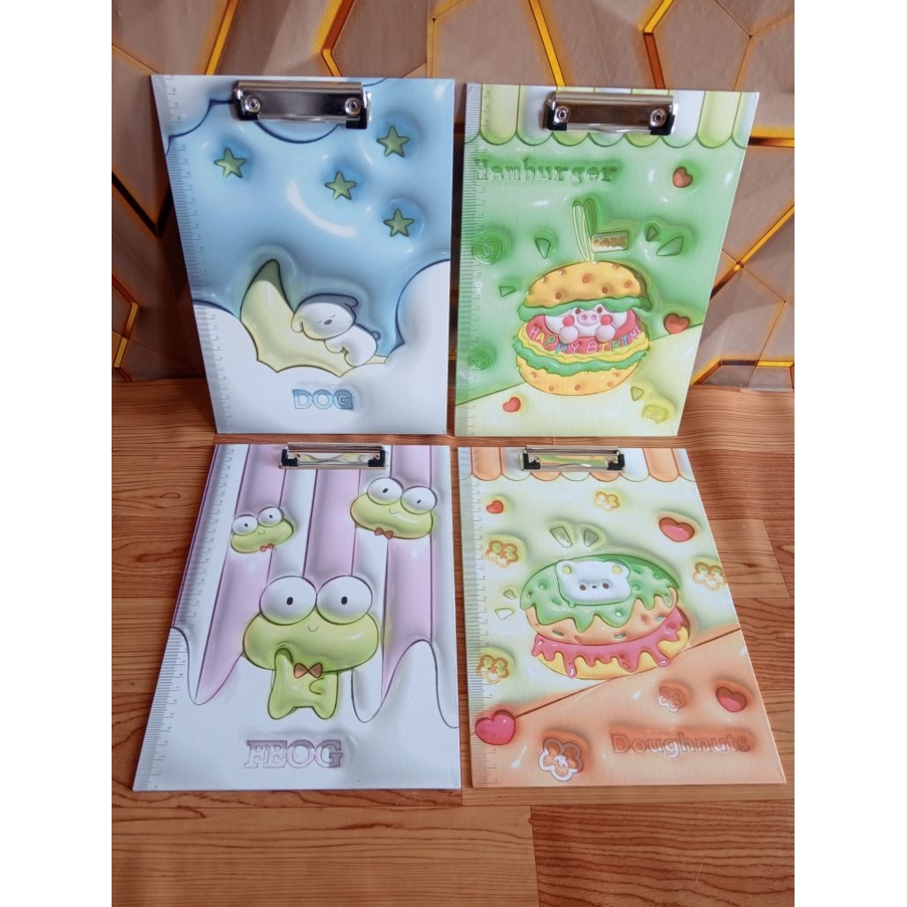 

Papan Ujian Motif Kartun / Papan Alas Tulis / Clipboard Ukuran A4 / Exam Board A4