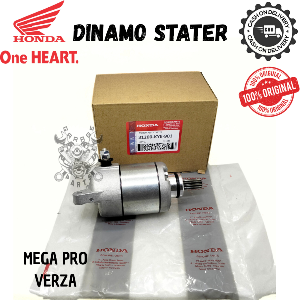 ORIGINAL DINAMO STATER ONLY HONDA KYE MEGA PRO VERZA  KUALITAS ASLI PRESISI ANTI BOROS AKI MOTOR STA