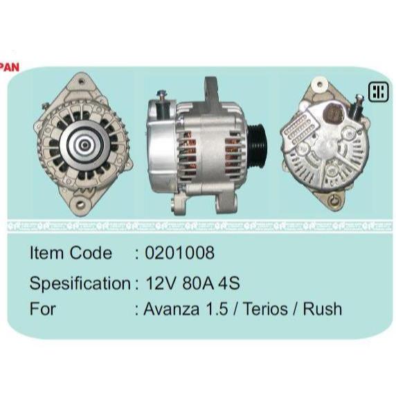 Dinamo Alternator GP Toyota Avanza / Terrios / Rush
