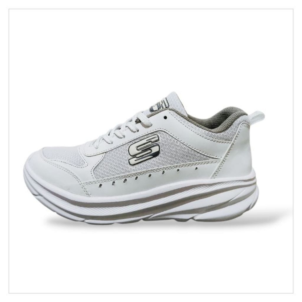 sepatu Skechers putih pria wanita size 38-44 sepatu sekolah sneakers casual kerja santai kuliah dll
