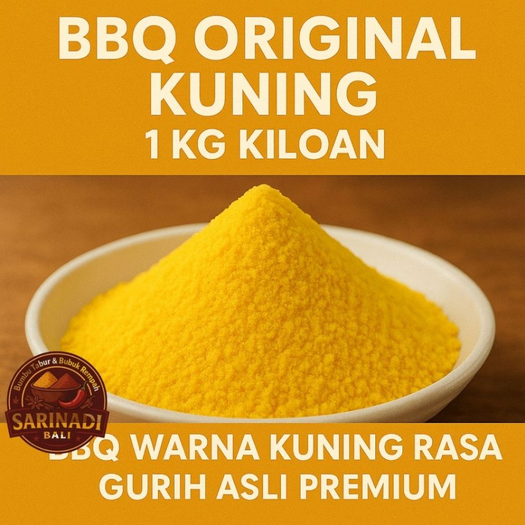 

BBQ Original Kuning 1Kg Kiloan Bumbu Tabur BBQ Warna Kuning Rasa Gurih Asli Premium