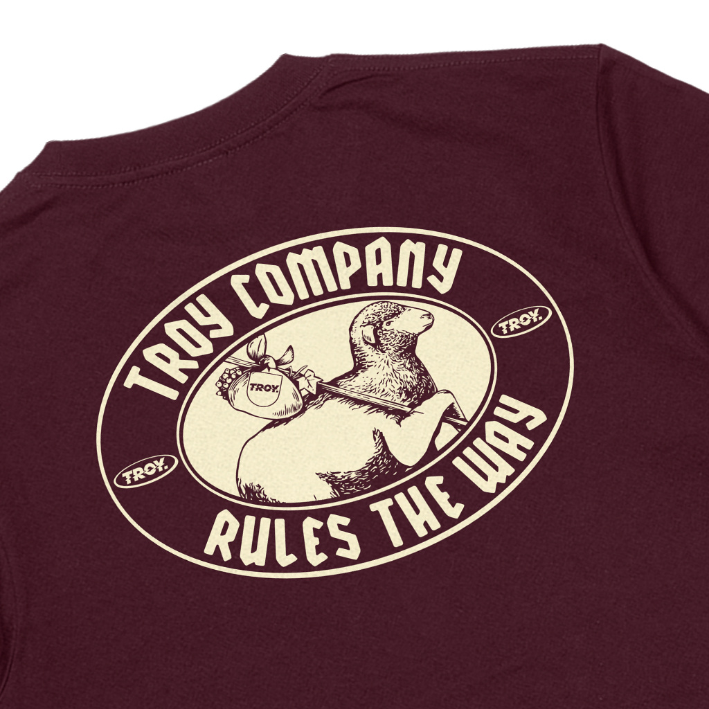 Troy Company Tshirt Maroon Rules The Way - Kaos Lengan Pendek Kaos Merah Maroon MTD 2767