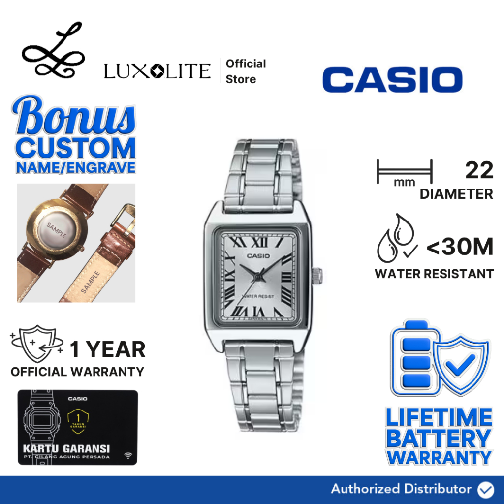 [Luxolite] CASIO Jam Tangan Wanita Analog LTP-V007D-7BUDF/LTP-V007D-7B/LTP-V007D-7 Stainless Steel