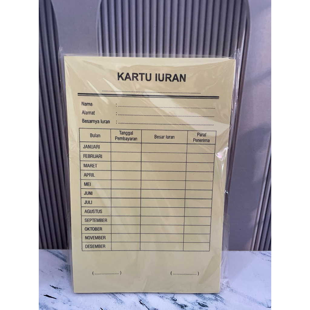 

Kartu Iuran Januari Polos 50 exp kuning