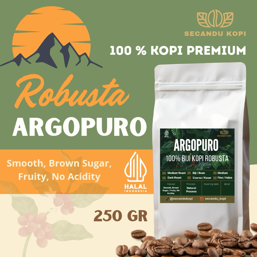 

Kopi Robusta Argopuro Premium 250g | Natural Process