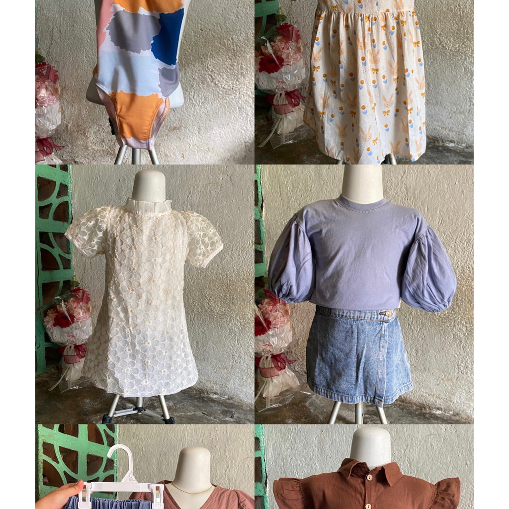 BAJU/DRESS LENGAN BALON ANAK PEREMPUAN