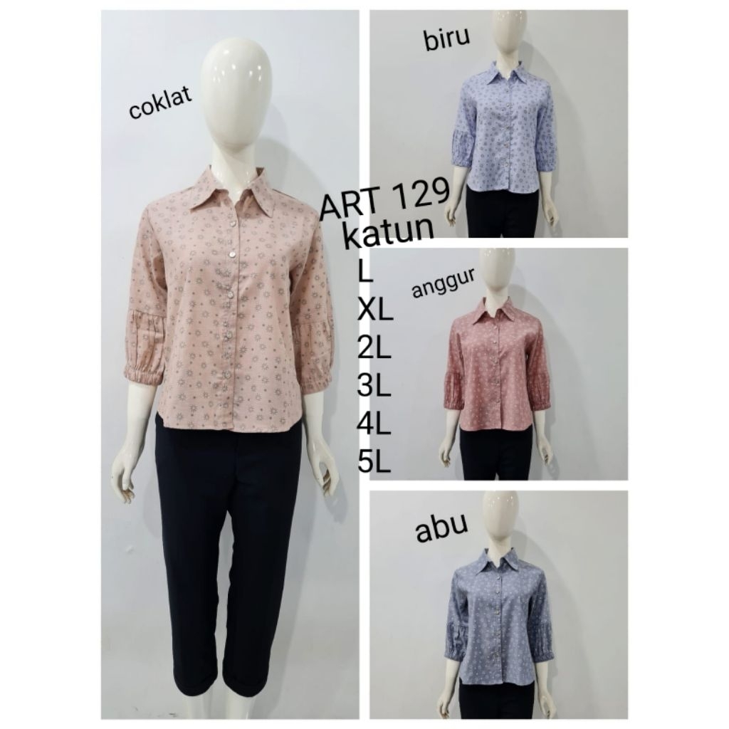 ATASAN/KEMEJA/WANITA/KATUN/IMPORT/STANDART/JUMBO
