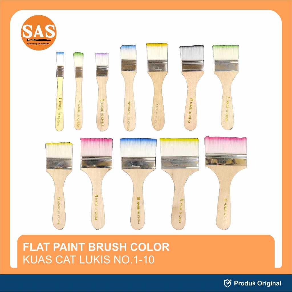 

SAS - Kuas Lukis Datar - Flat Color Paint Brush No. 1-12