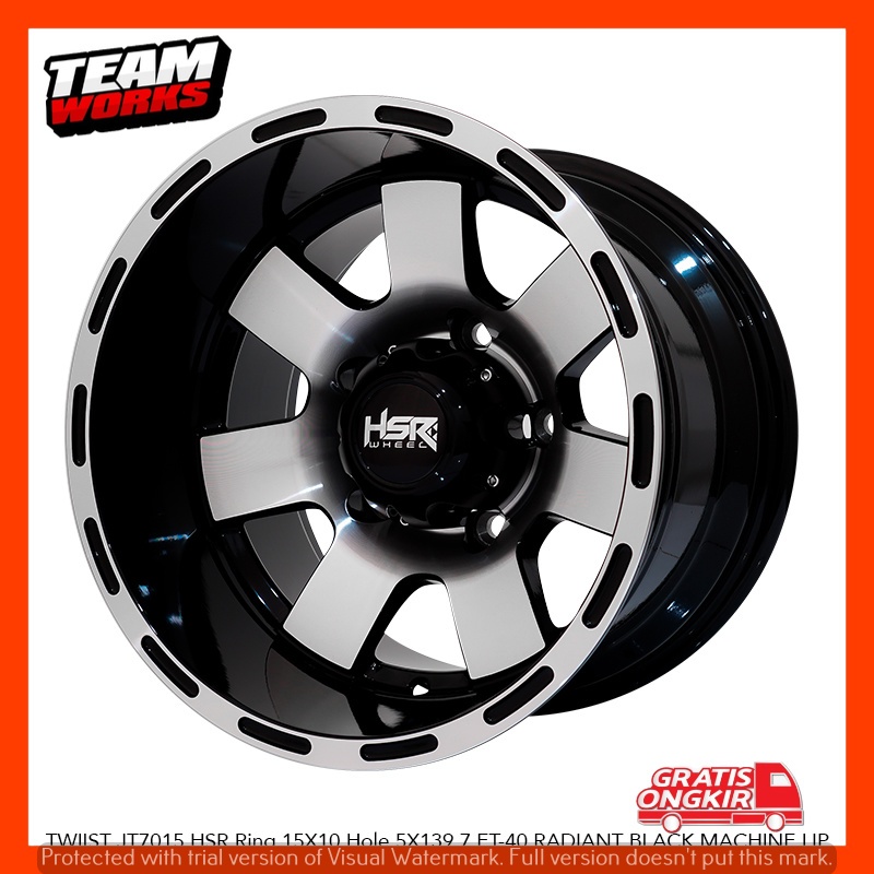 VELG MOBIL MODEL CELONG RING15 JIMNY FEROZA ESCUDO HSR TWIIST LEBAR 10 PELK R15 ET-40 BLACK POLISH