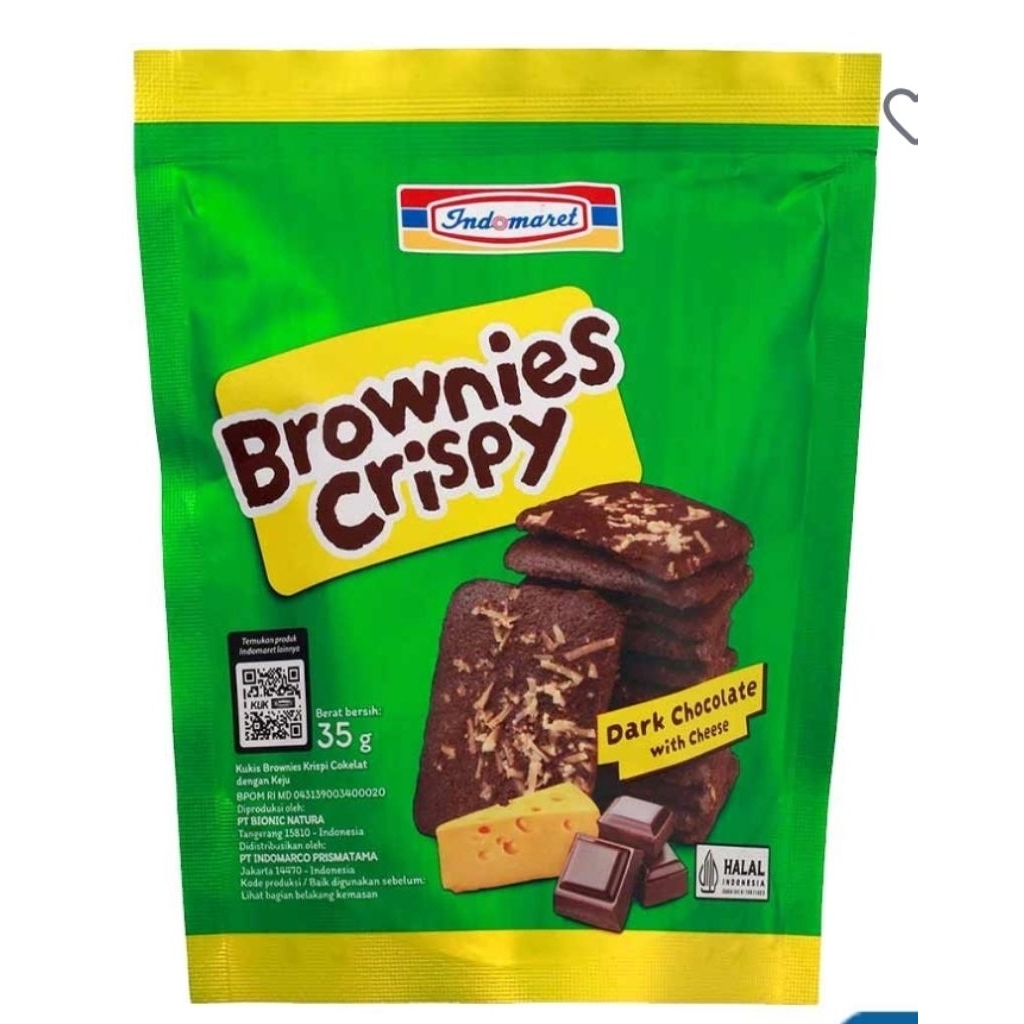 

indomaret brownies crispy dark chocolate with cheese 35g