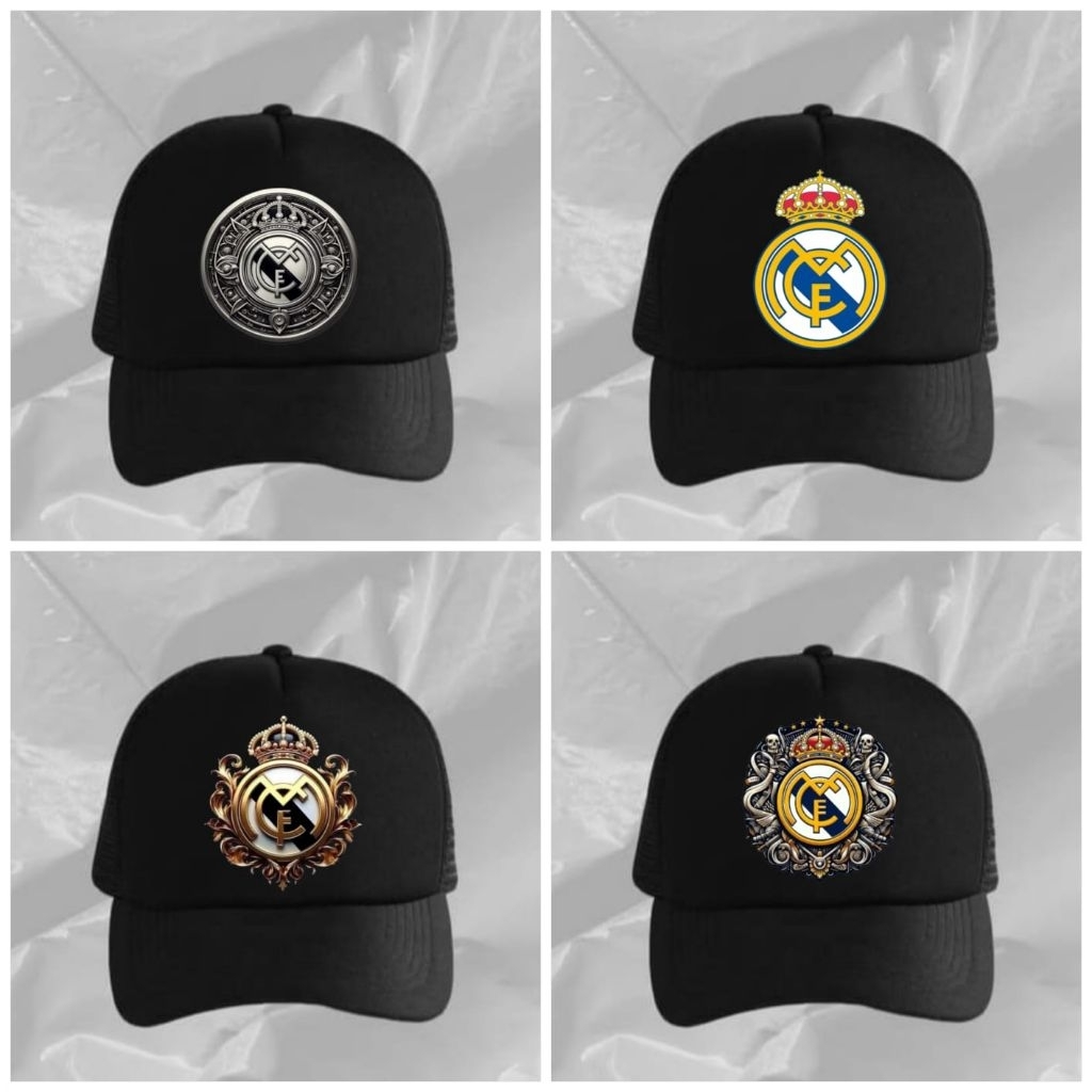 Topi pria wanita bola real madrid/Topi base ball/Topi jaring/Topi distro keren