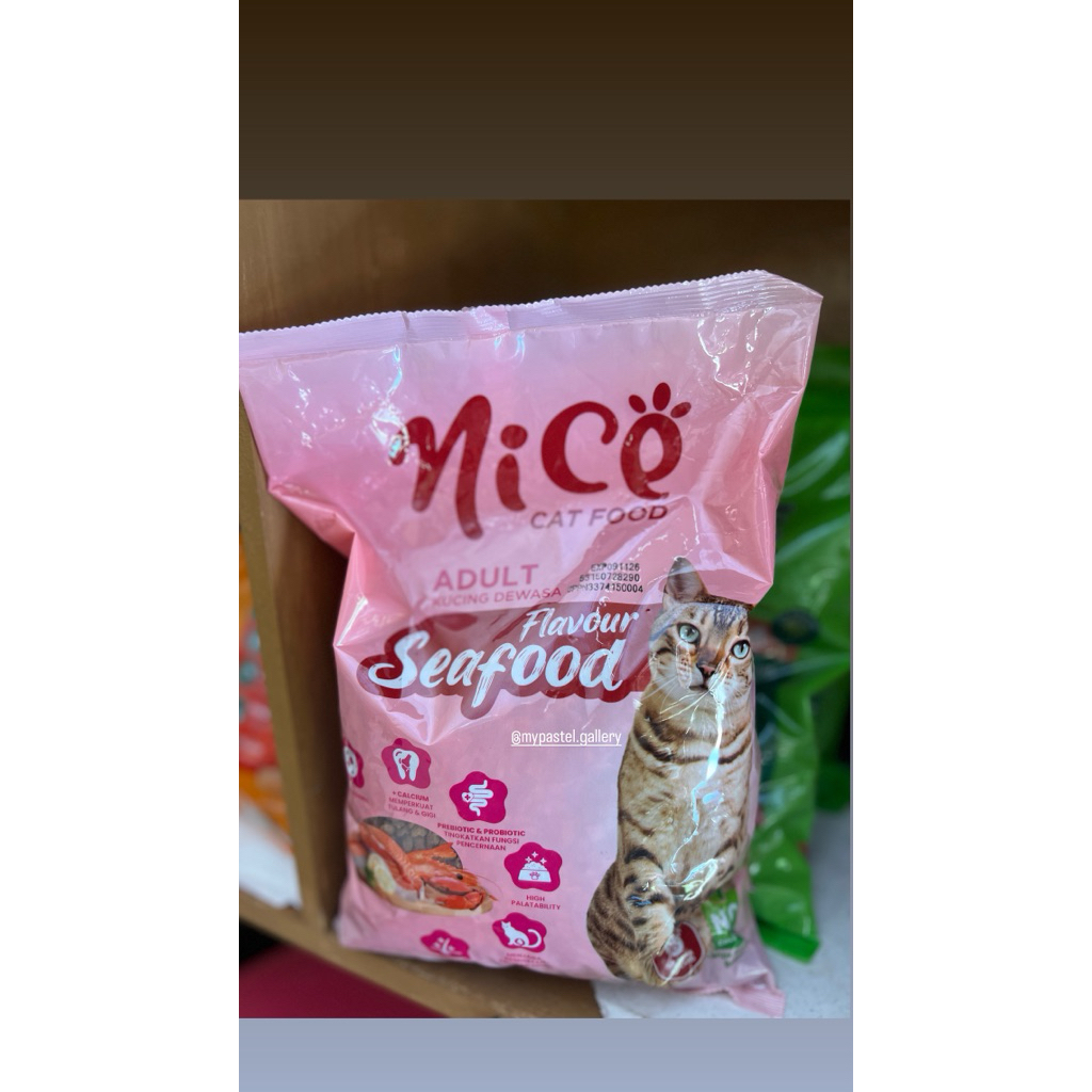 NICE MAKANAN KUCING / NICE CAT FOOD FLAVOUR SEAFOOD MAKANAN KUCING DEWASA