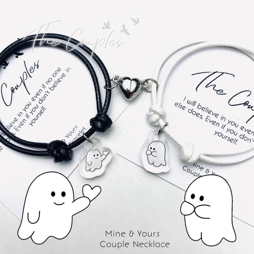 NEW Gelang Couple Magnet Liontin GHOST Couple Lucu Kekinian Sepasang | Couple Bracelet | Gelang Coup