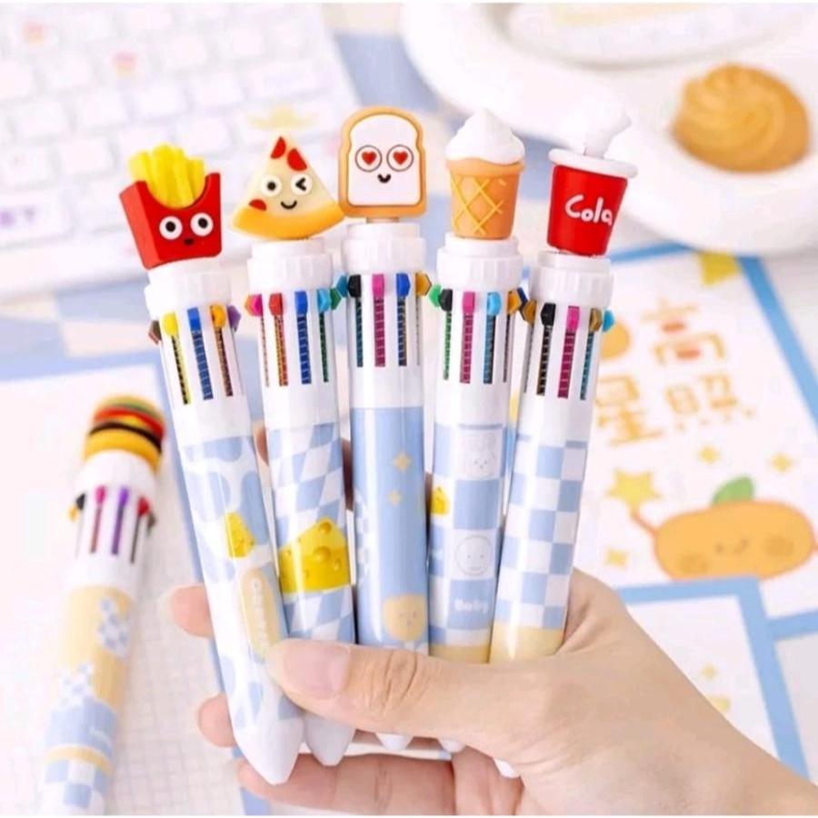 

Puplen Karakter Lucu 1 Pcs Stationery Fast Food Dan Bear Doll 3D 10 Warna Biru Hijau Alat Tulis Anak Sekolah