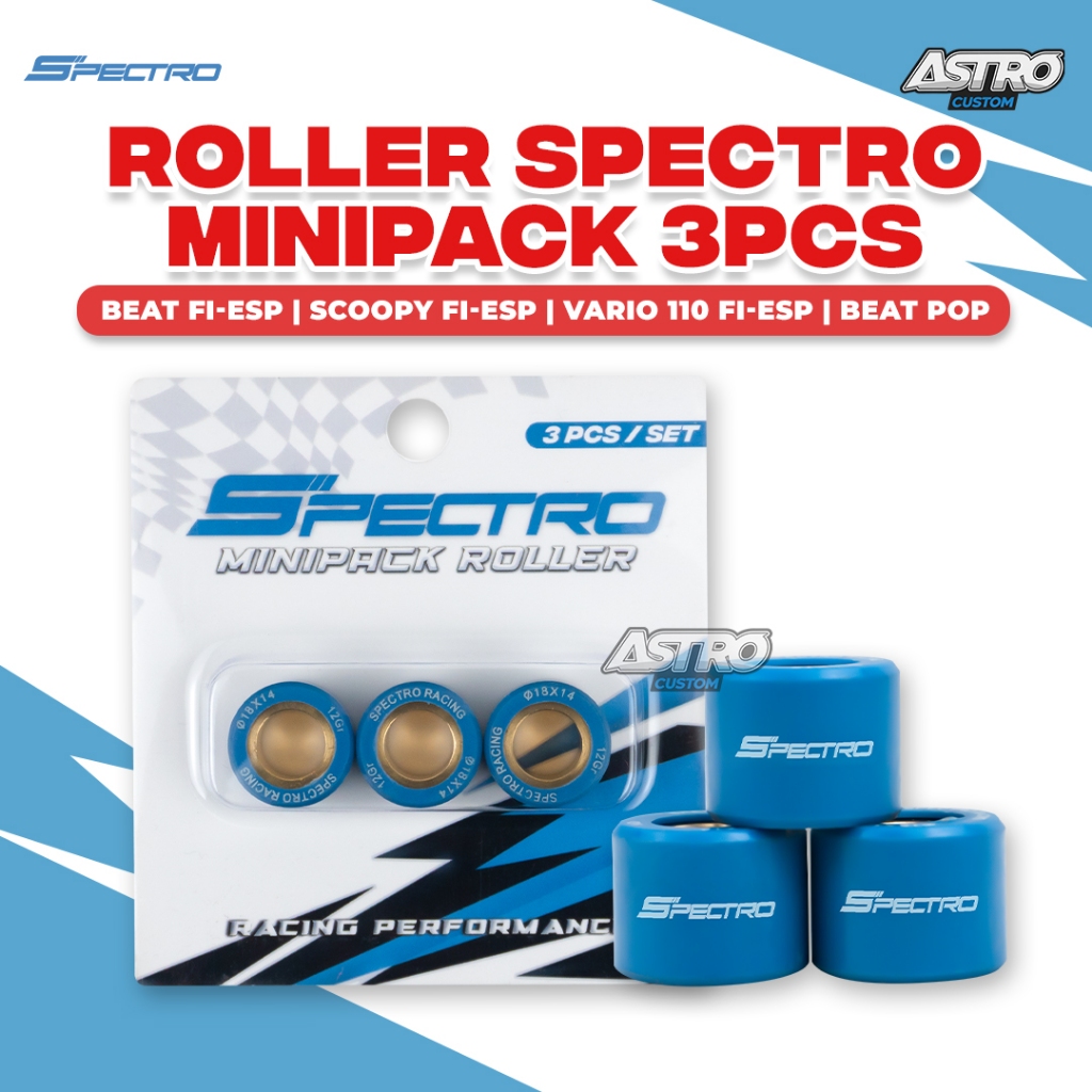 Spectro Roller Isi 3 Beat Fi Scoopy Fi Street Pop ESP Vario 110 Fi Karbu Roler Upgrade CVT Racing