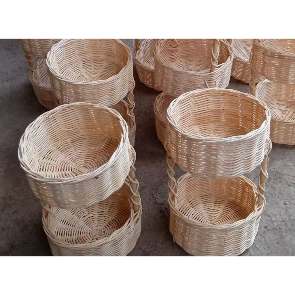 Rak bawang rotan susun 2